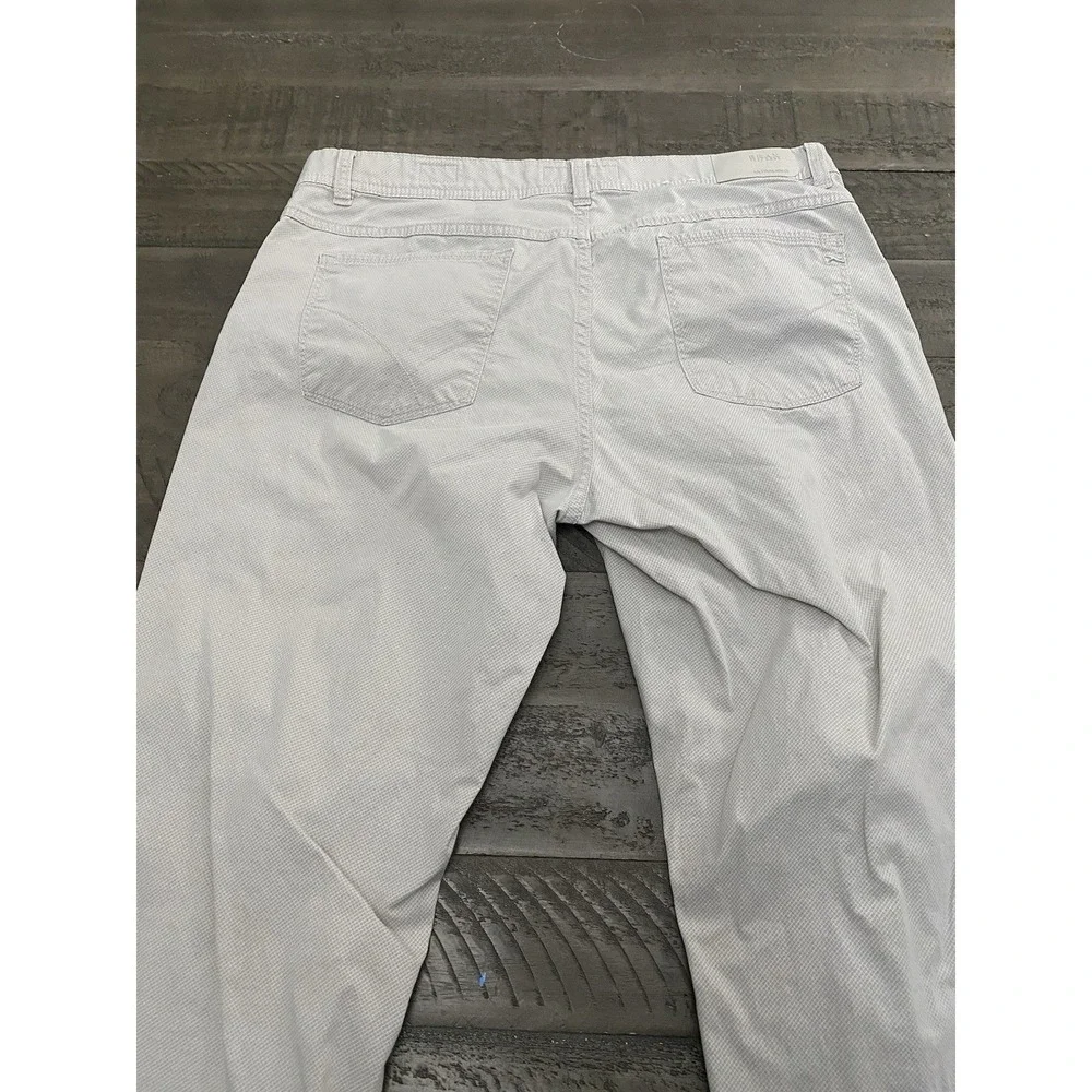 Brax Cooper Fancy Regulart Fit Pants Mens 34 x 32 Gray Lightweight Chino Pockets